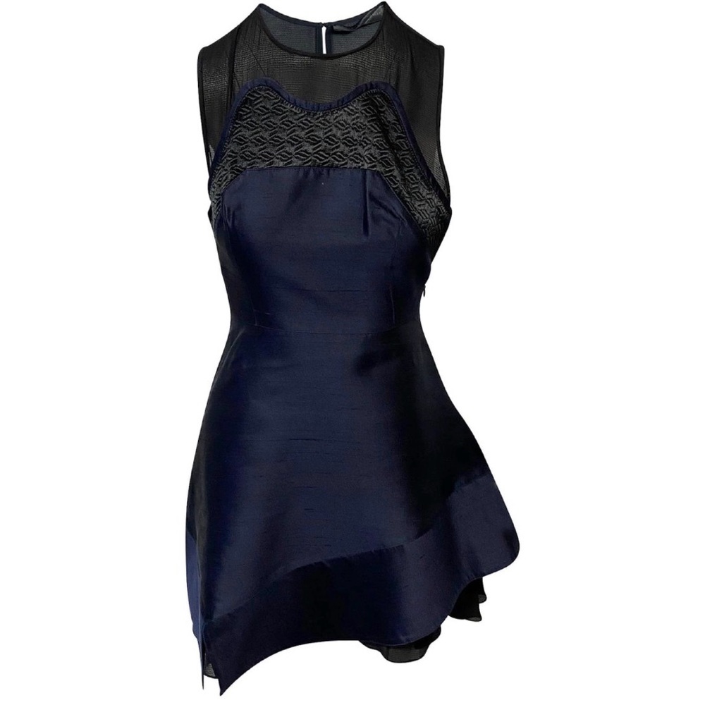 🔥Proenza Schouler Silk Elegant Navy Blue Sleeveless Dress 4 EUC